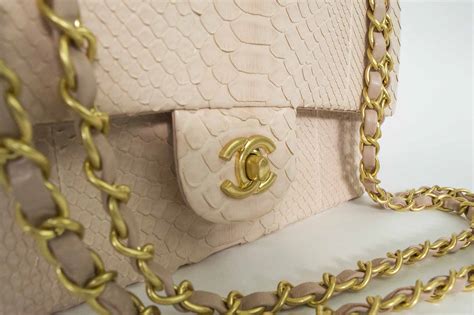 chanel python easy carry medium flap bag|Chanel python purses for sale.